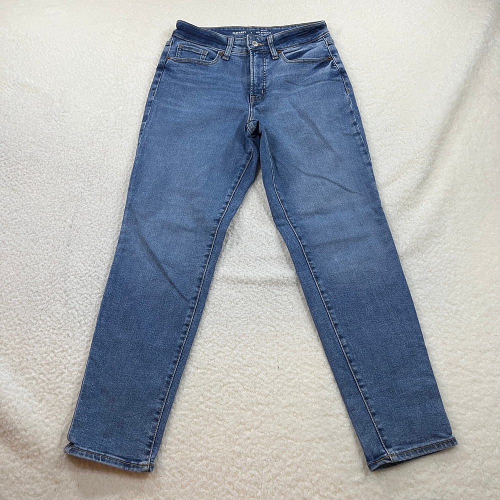 Old Navy Jeans Womens 4 Blue O.G. Straight High Rise Extra Stretch Denim Pants